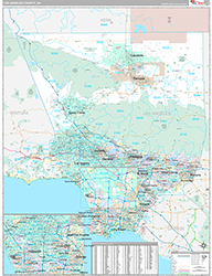 Los Angeles County, CA Wall Map Premium Style 2026